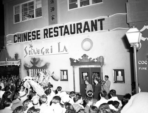 Lion dance at the Shangri La Restaurant