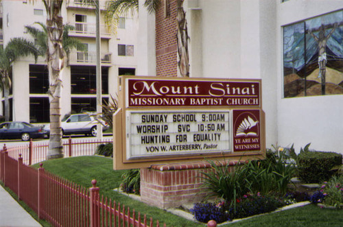 Mount Sinai Missionary Baptist Church, marquee