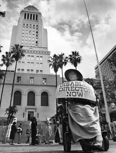 Disabled persons protest at City Hall