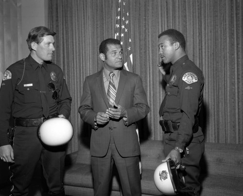 Councilman Billy Mills with LAPD officers