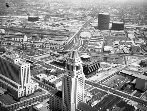 Civic Center neighborhood, Los Angeles, looking east