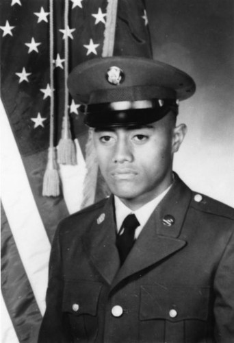 Portrait of Samoan American soldier