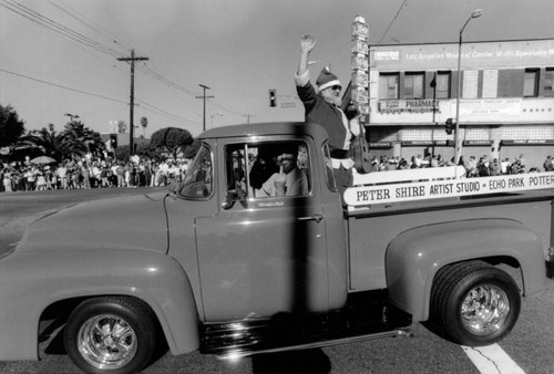 Old Ford truck with Santa Claus