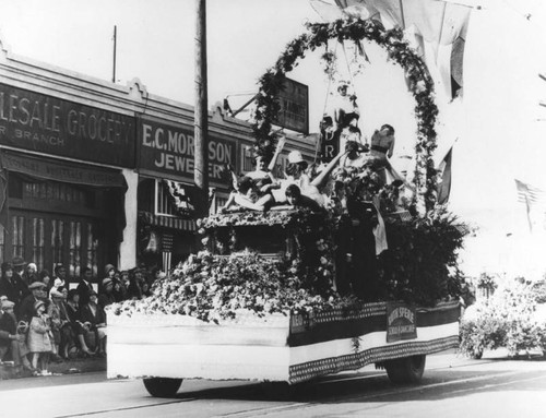 Lucy Pugliese on a parade float