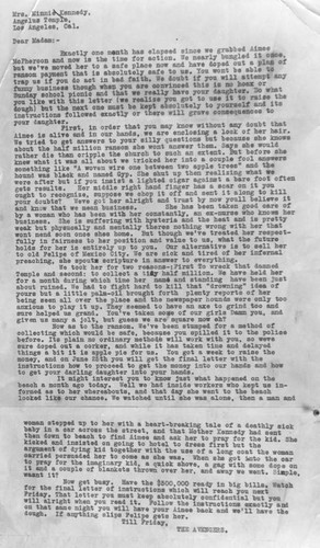 McPherson ransom letter — Calisphere