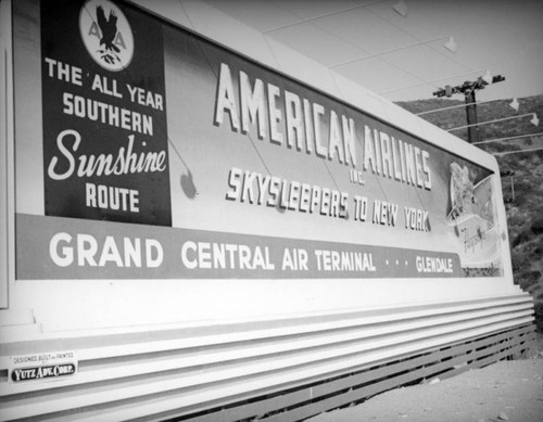 American Airlines Grand Central Air Terminal sign oblique view