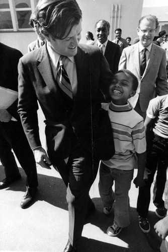 Ted Kennedy at Compton school