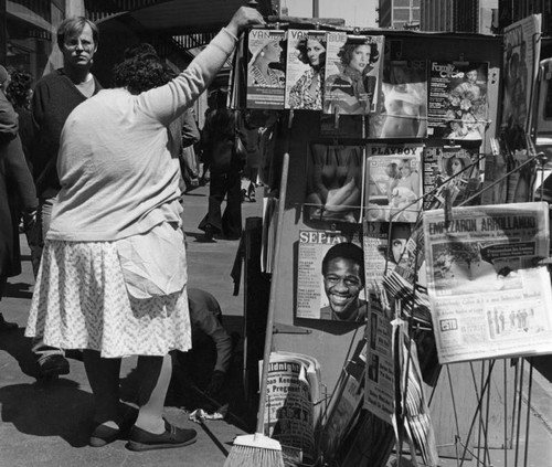 Sidewalk newsstand