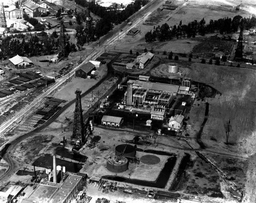 Aerial view of oil refinery