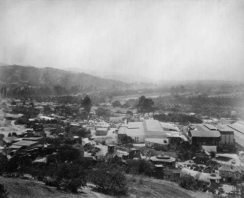 Overlooking the Universal City Studios lot