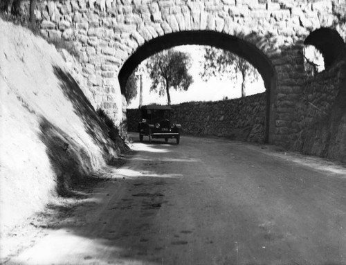 Travelling under a stone bridge