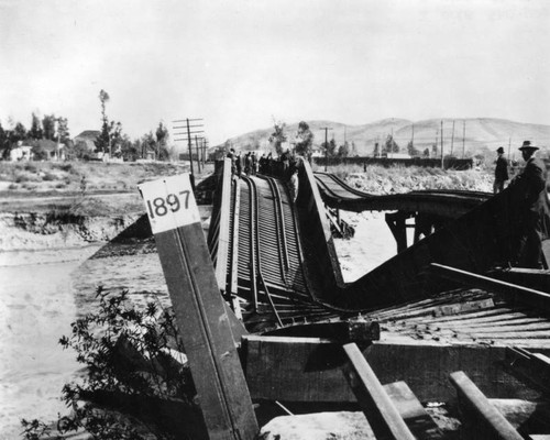 Railroad bridge destroyed