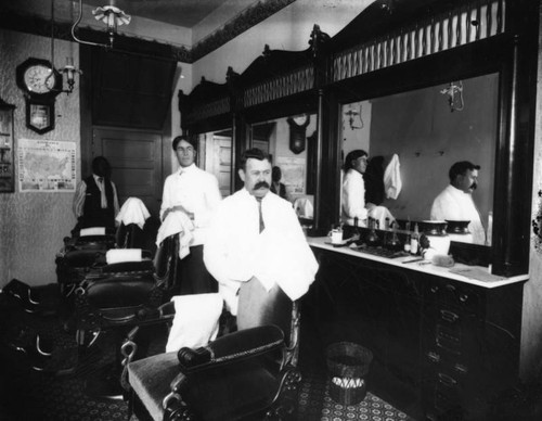 Interior of barber shop