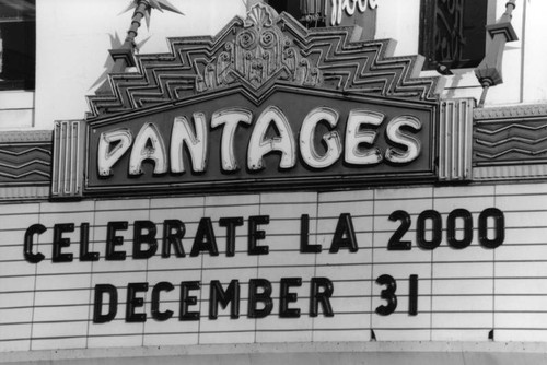 Marquee at the Pantages