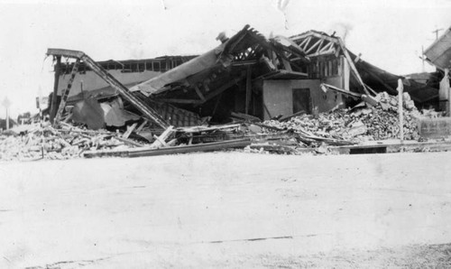 Damaged building, Compton