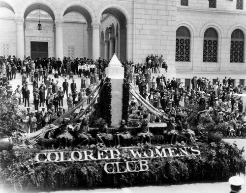 Colored Women's Club float in parade