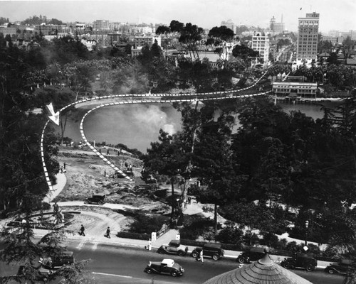 Wilshire Blvd. extension at Westlake Park