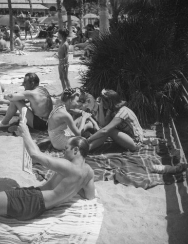 Crowded beach in Avalon