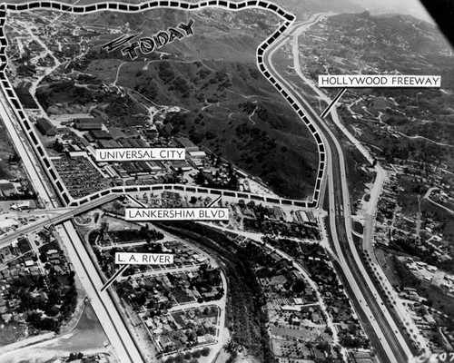 Universal City in 1956, aerial view