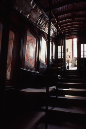 Angels Flight cars in storage