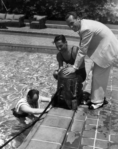 Harold Lloyd at the pool