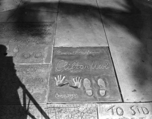 Clifton Webb, Grauman's Chinese Theater