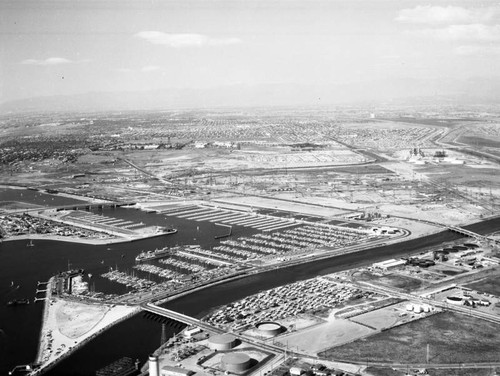 Belmont Shores Harbor, Long Beach; looking northeast