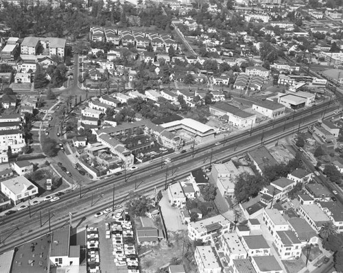 Santa Monica Boulevard and Ramada Drive, West Hollywood, looking northeast