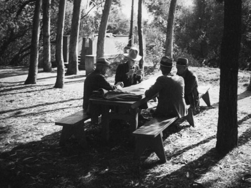 Playing cards at Barnsdall Park