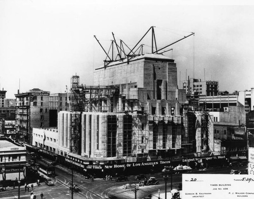 Los Angeles Times Building under construction