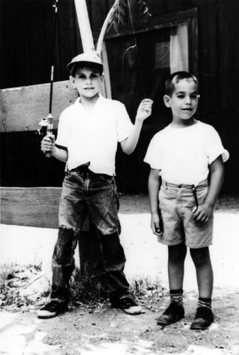 Two boys fishing