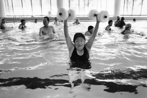 Jung Shim exercising at Downtown Ketchum YMCA