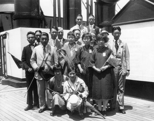 Group on ship