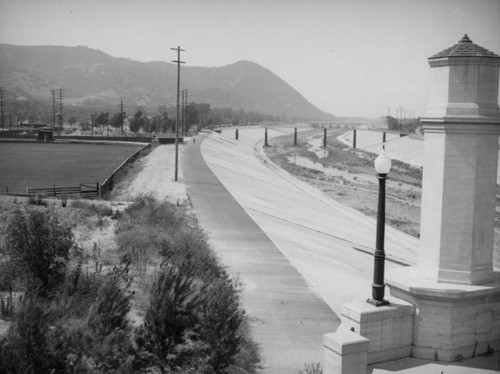 New L. A. River channel from the Glendale-Hyperion Bridge