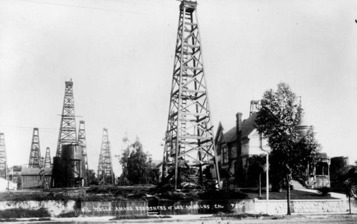 Oil wells among residences