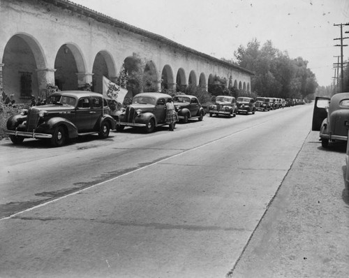 Caravan at San Fernando Mission