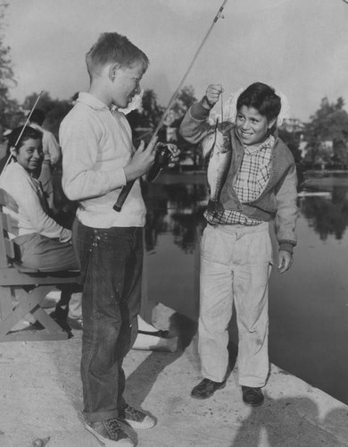 Fishing at Echo Park Lake