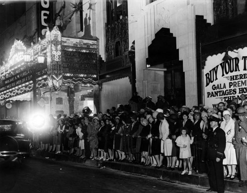 Gala opening premiere, Pantages Theatre