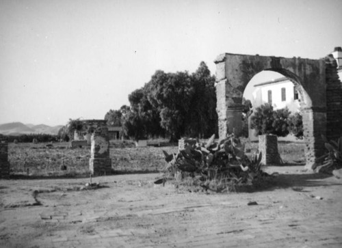 Pepper tree and carriage arch, Mission San Luis Rey, Oceanside