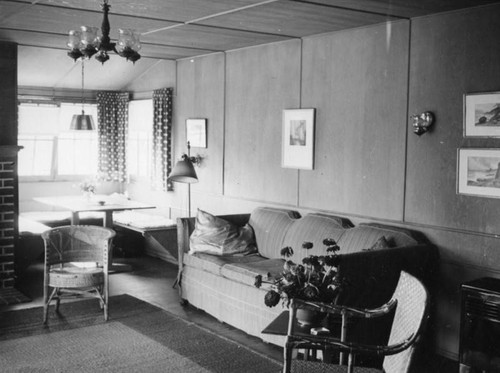 Mrs. Morton's Laguna Beach home, living room and breakfast nook