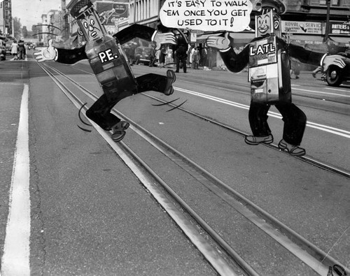 Walk of the empty rails,' caricature — Calisphere