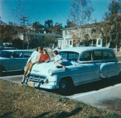 Family outside student housing