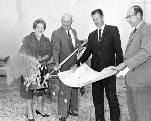 Dirt flies at library groundbreaking