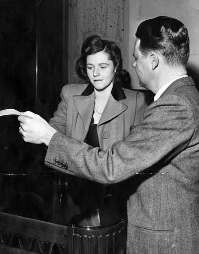 Joan Barry and prosecutor Charles H. Carr