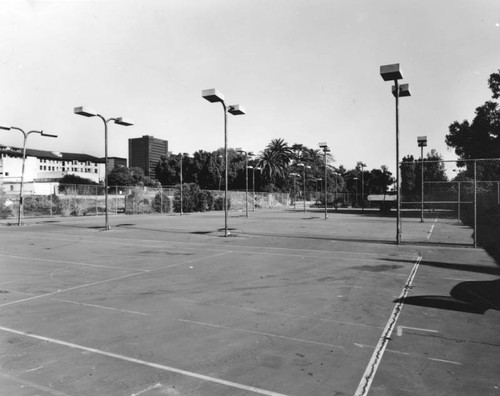 Ambassador Hotel, tennis courts, facing north