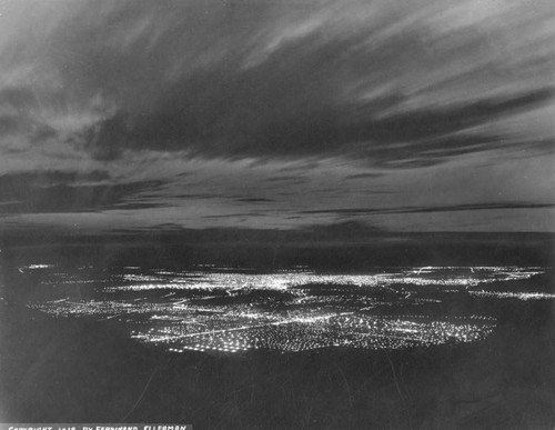 Night view of Pasadena, 1918