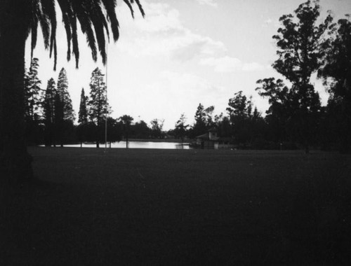 Lincoln Park Lake and boathouse