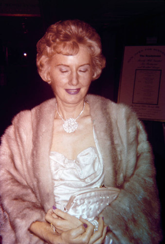 Barbara Stanwyck attends a reception