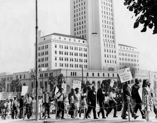 Teachers marching