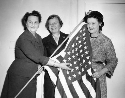 Flag presented to Mrs. Button